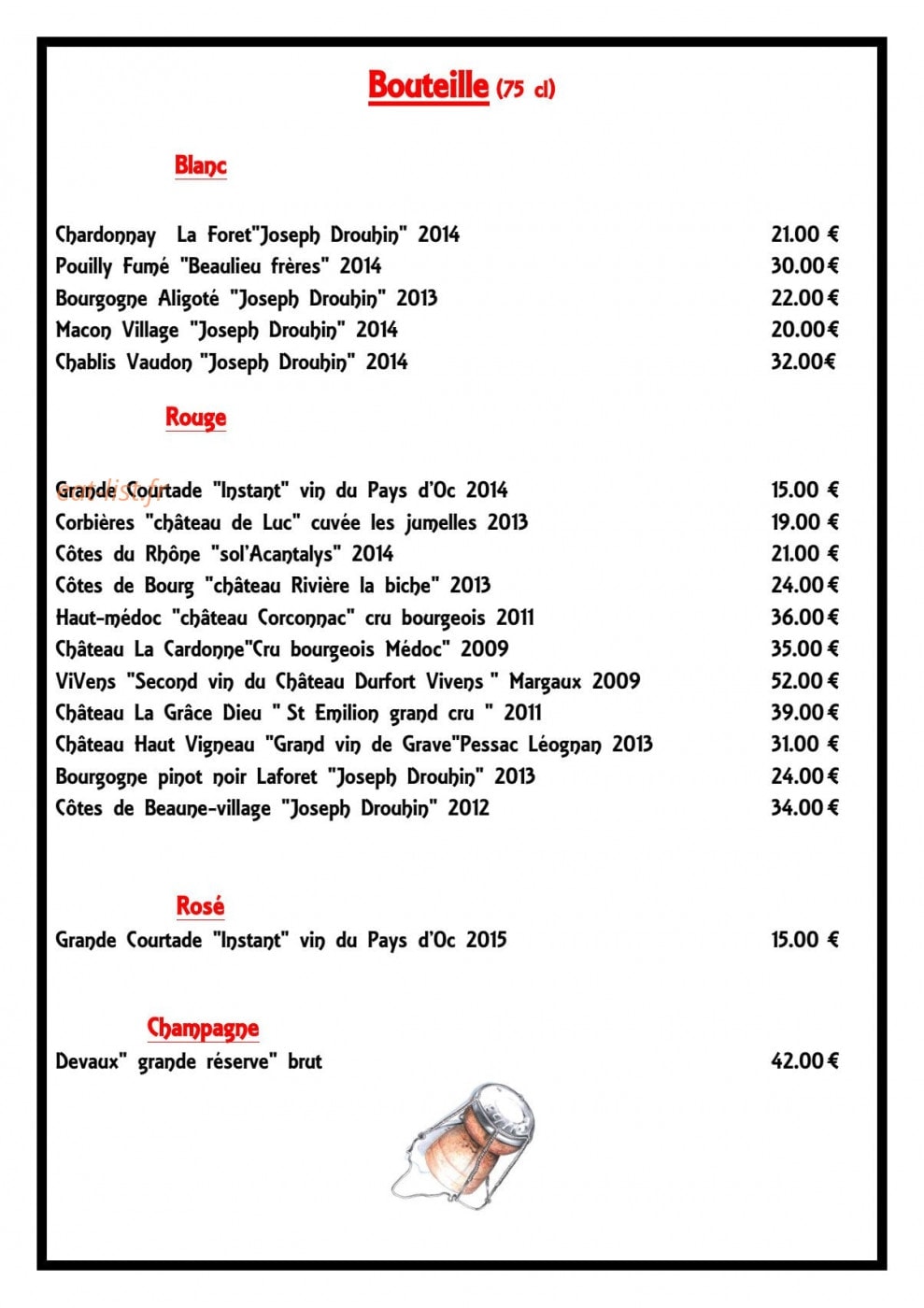 Le P'tit Bouchon — carte page 8