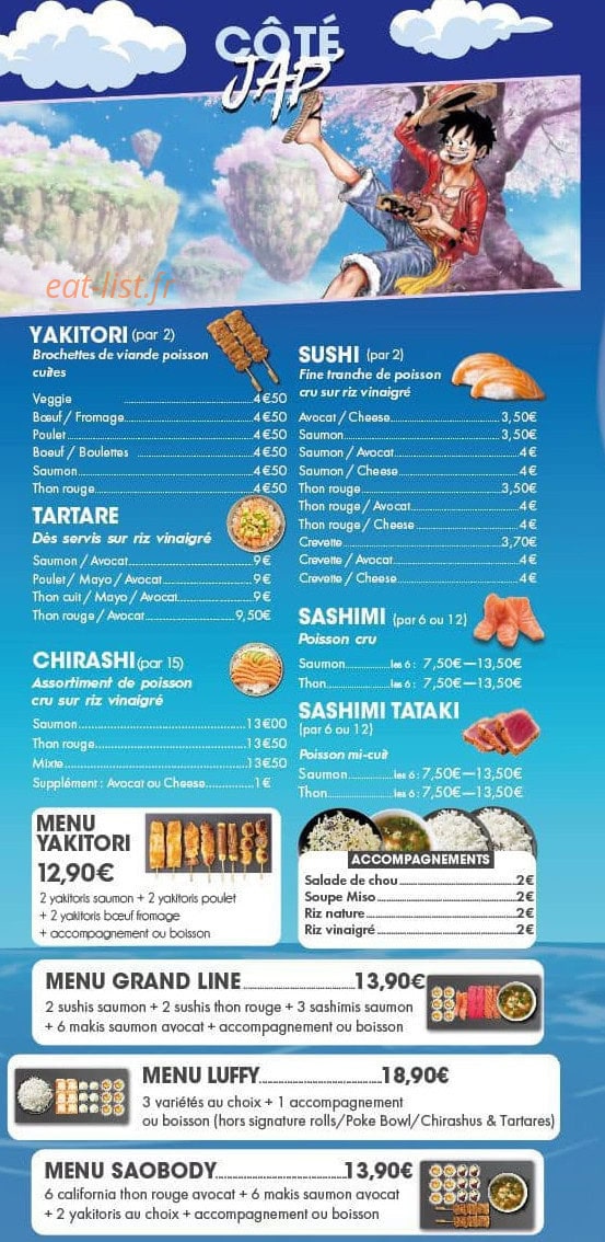 Luffy sushi — carte page 4