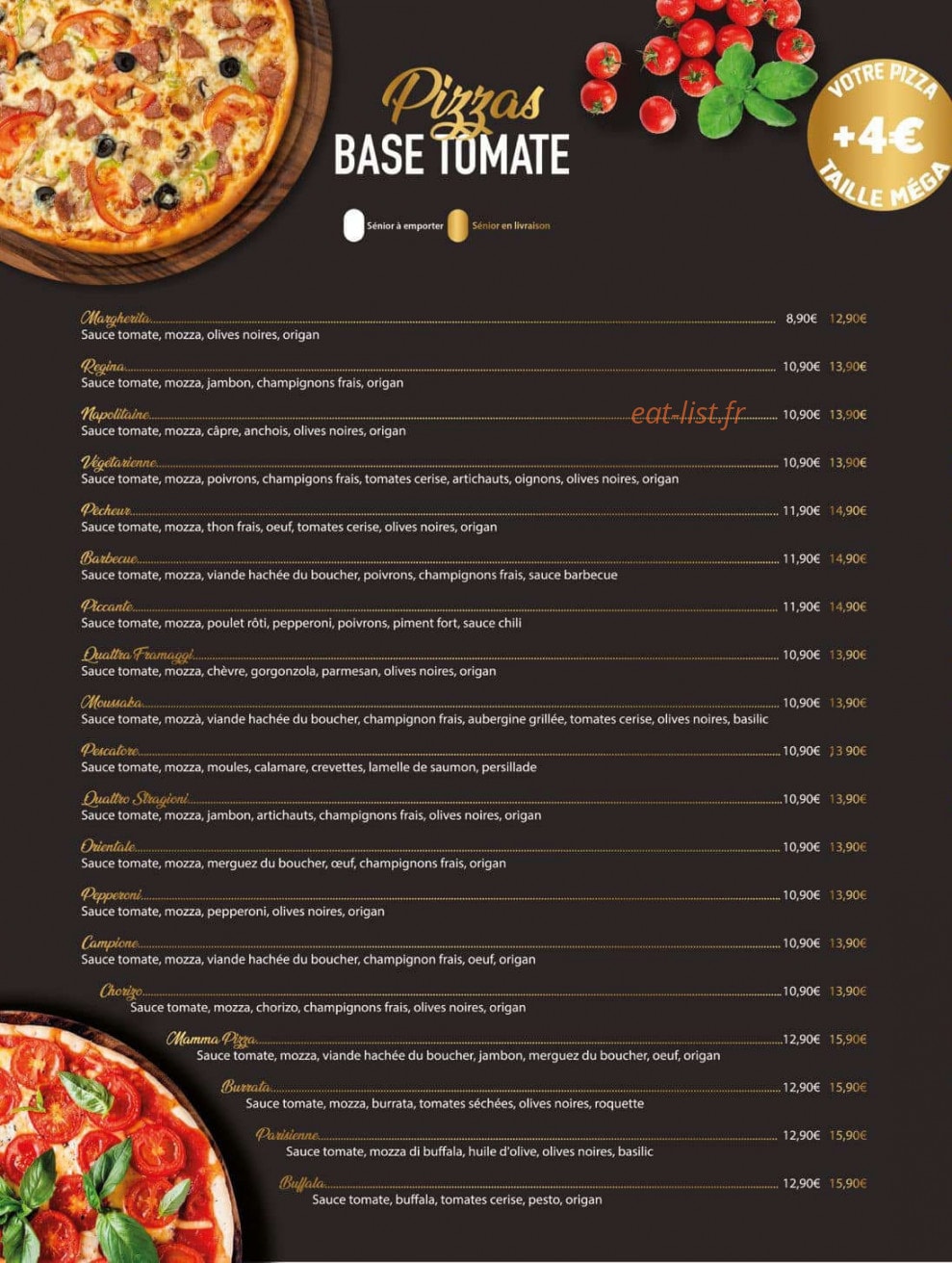 Mamma Pizza — carte page 2