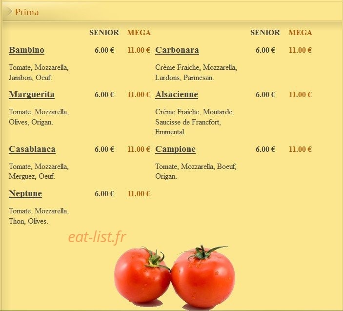 Pizza Lusitalia — carte page 2