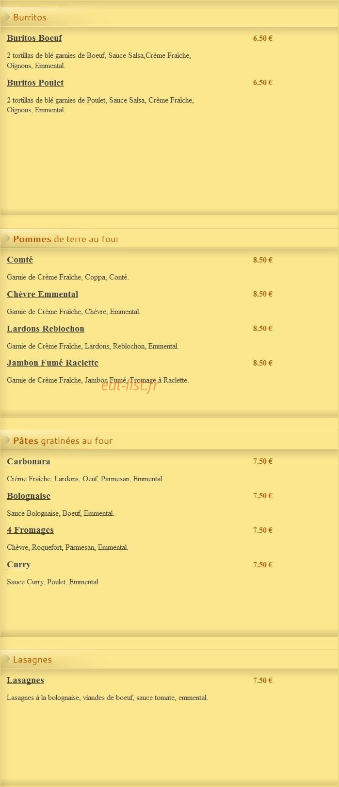 Pizza Lusitalia — carte page 10