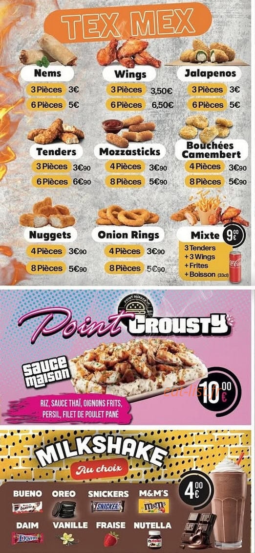 Point Burger — carte page 3