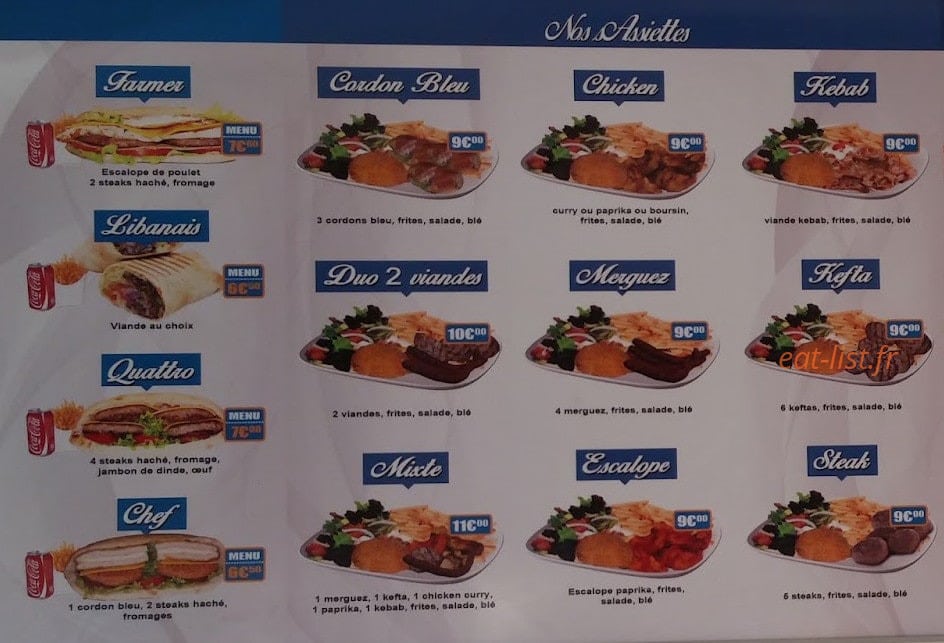 Restaurant de Clermont — carte page 1
