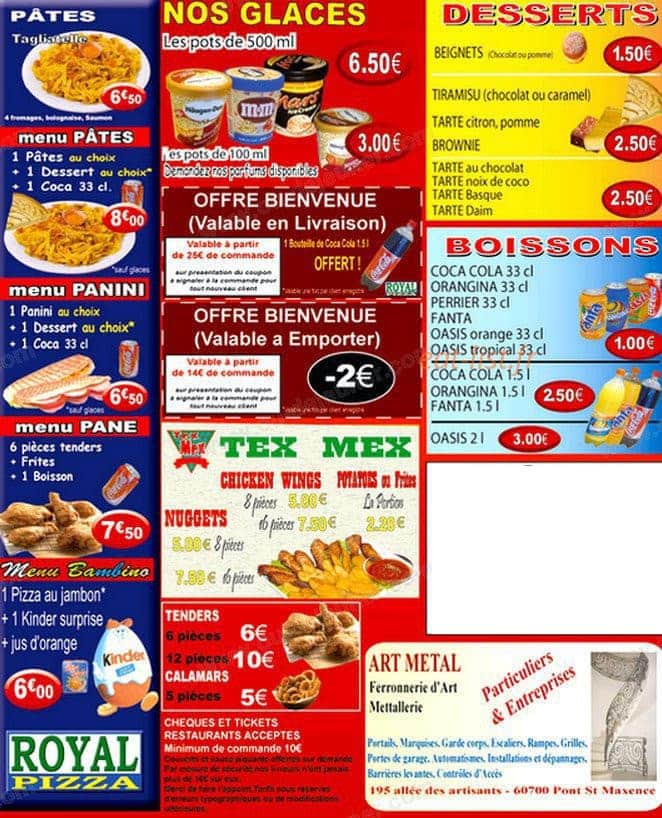 Royal pizza — carte page 4