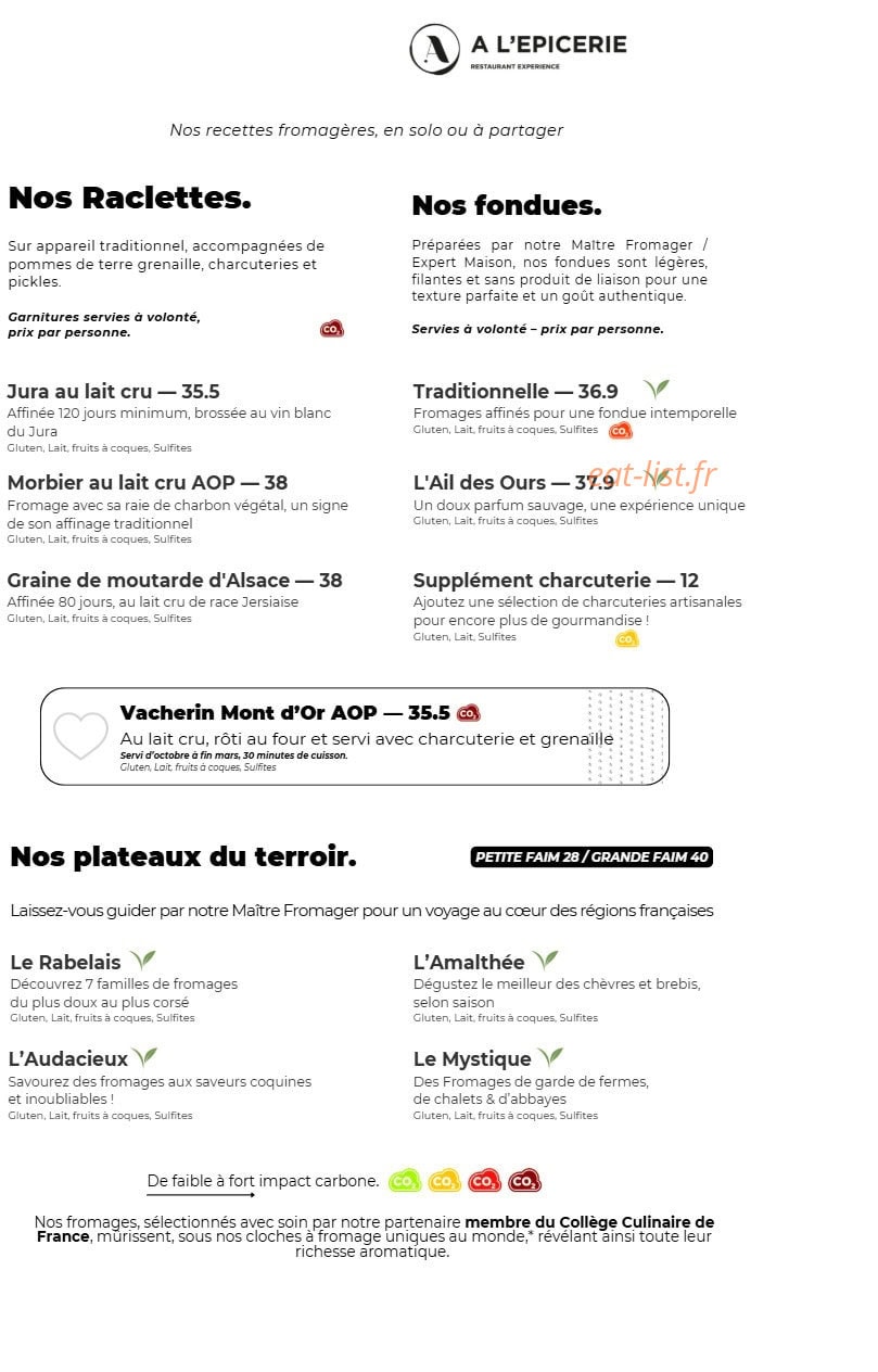 A l'Epicerie — carte page 5