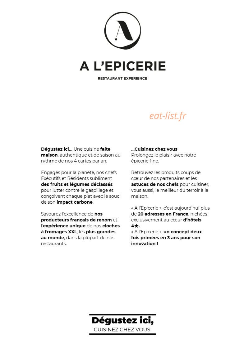 A l'Epicerie — carte page 2
