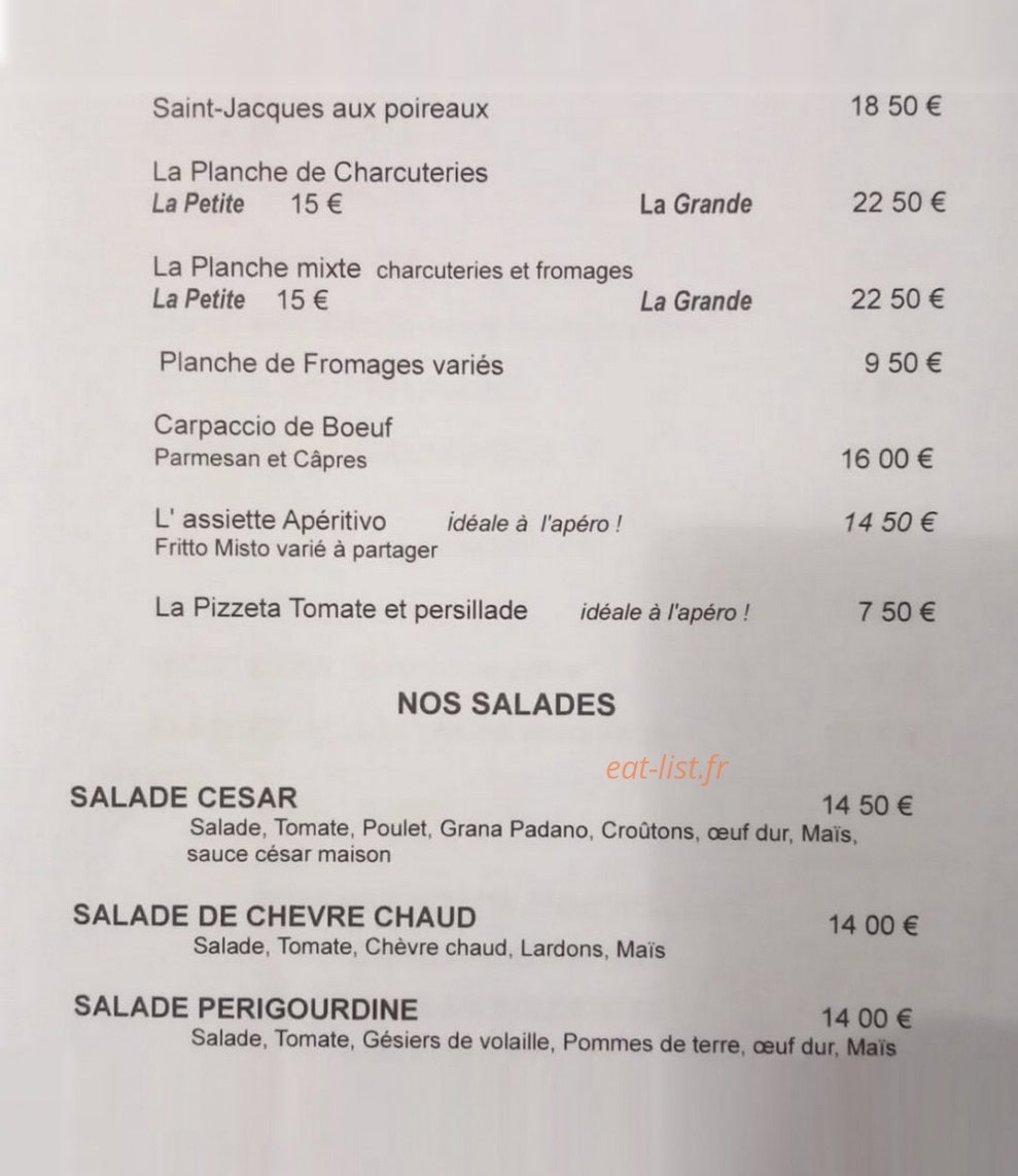 Restaurant Il Pozzo — carte page 3