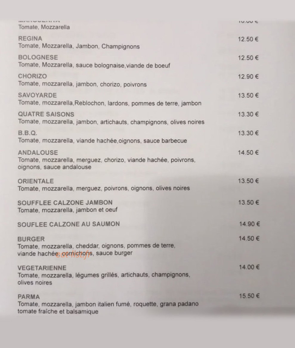Restaurant Il Pozzo — carte page 2