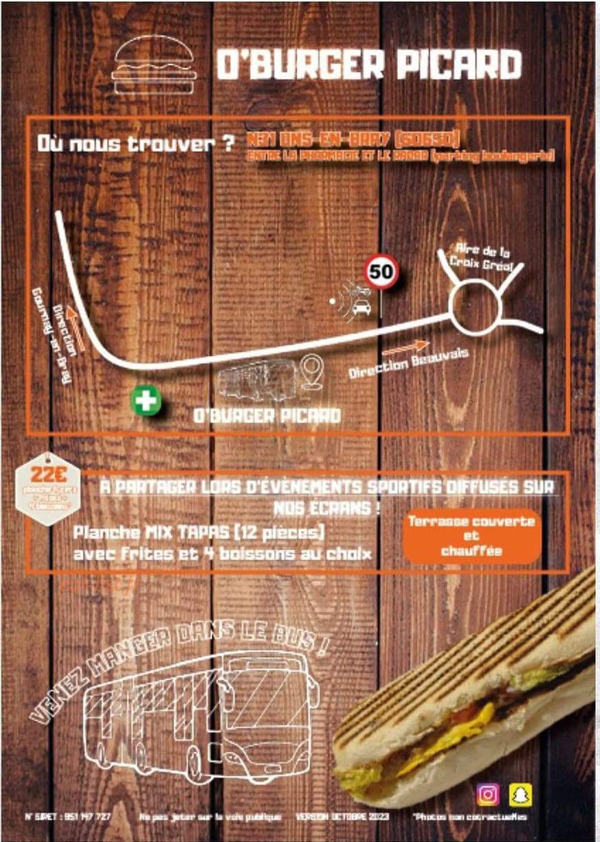 O'Burger Picard — carte page 2