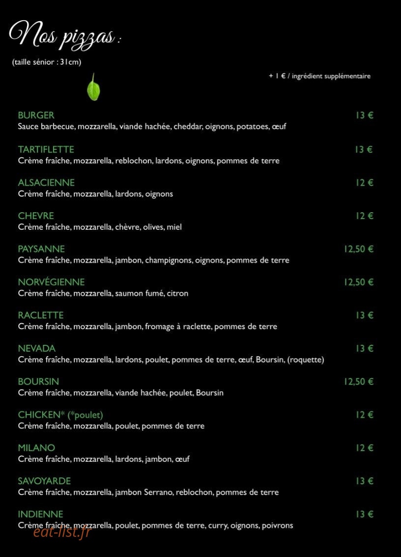 Datoni Pizza — carte page 2