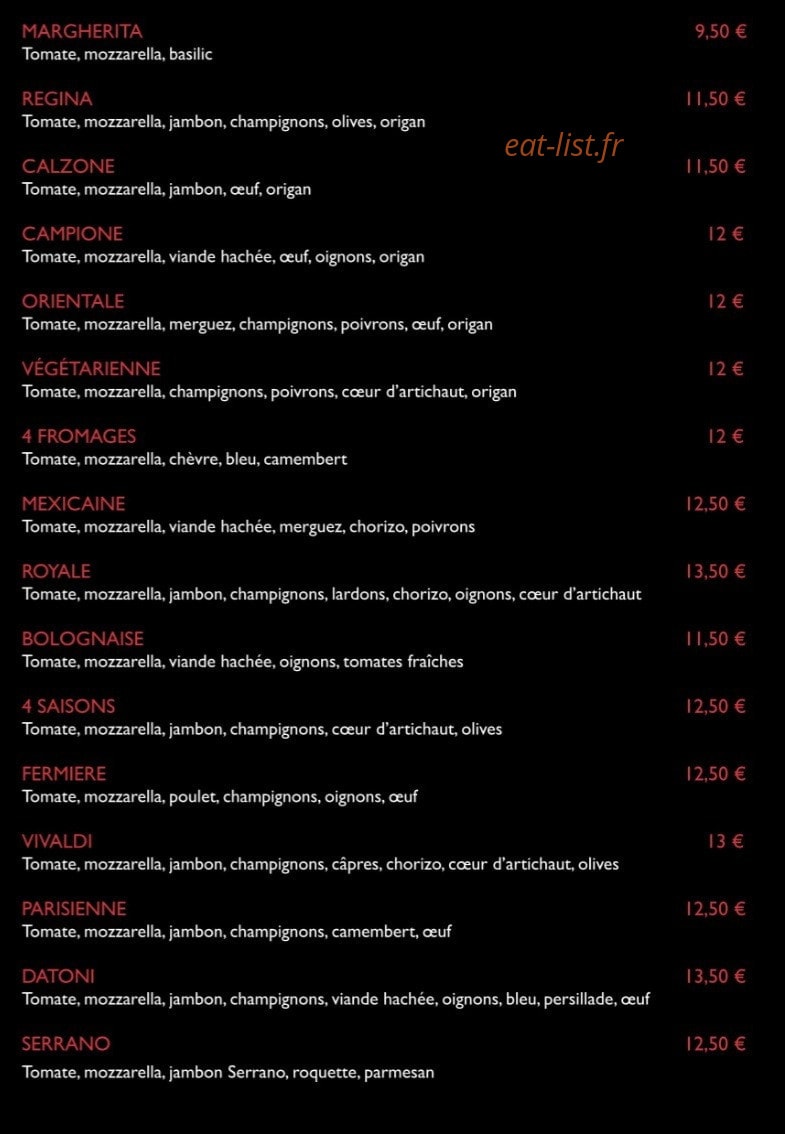 Datoni Pizza — carte page 3