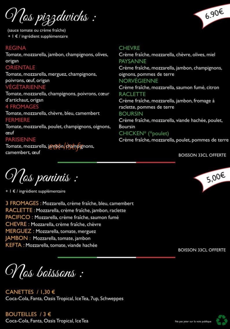 Datoni Pizza — carte page 4