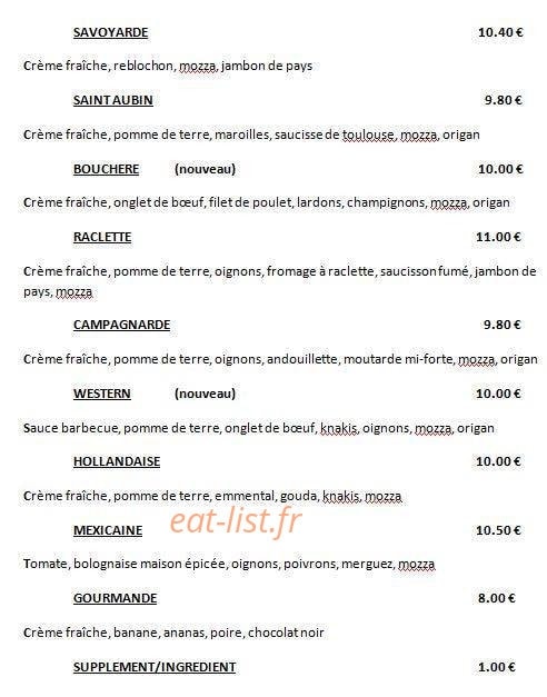 Dido Pizza — carte page 3