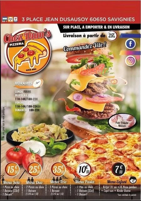Chez Dum's — carte page 1