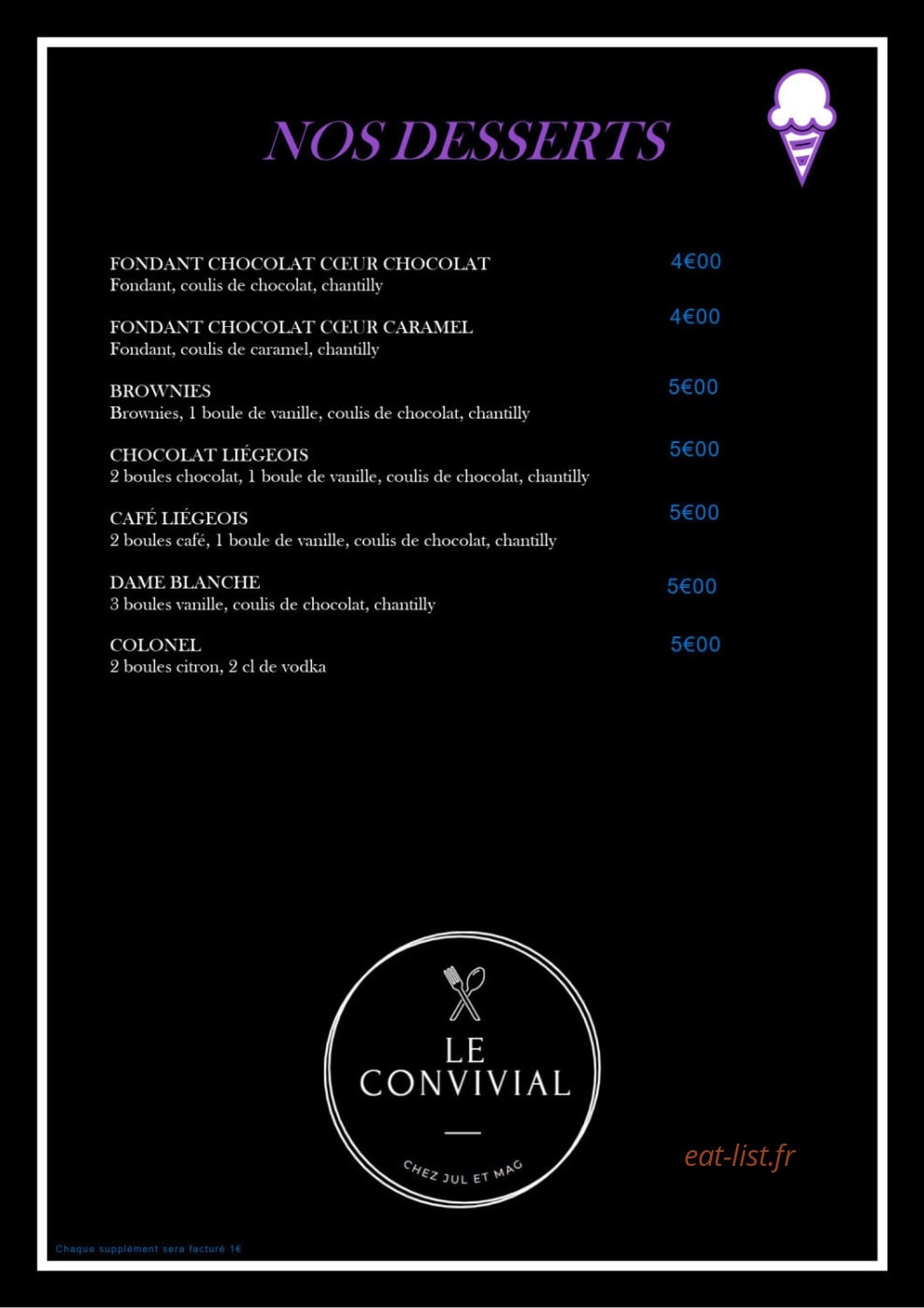 Le Convivial — carte page 7