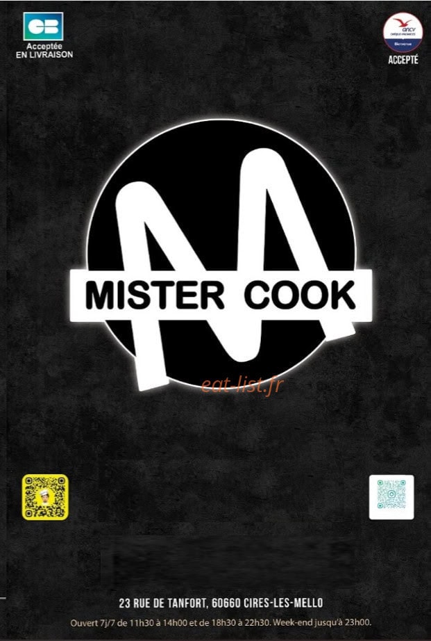 Mister Cook — carte page 1