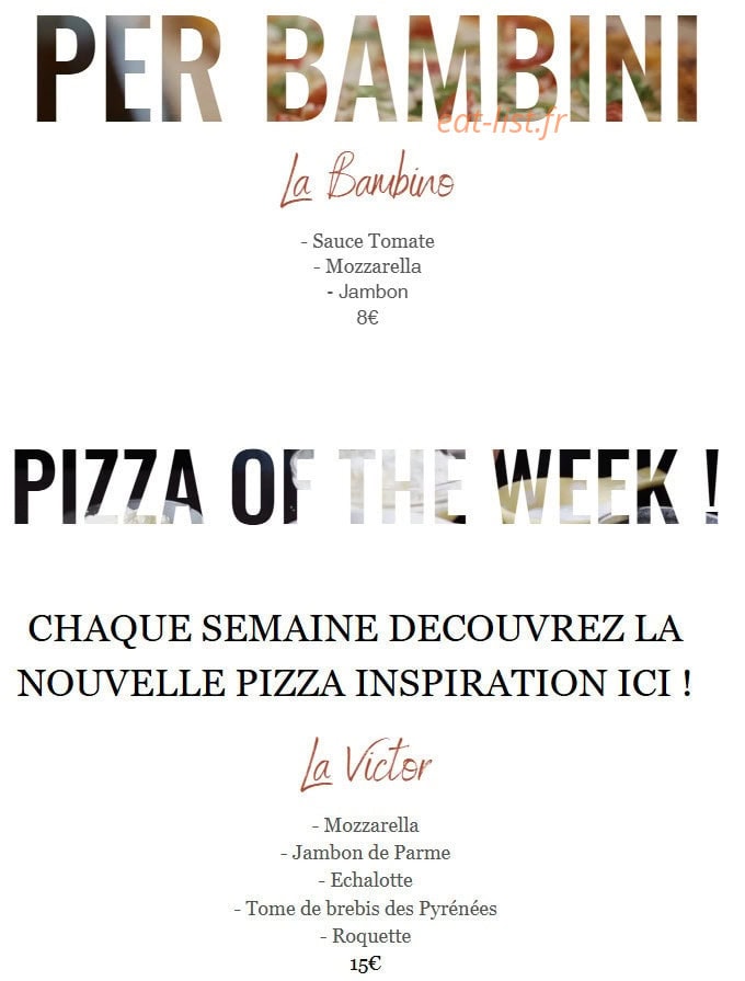 La Fabrique à pizza — carte page 2