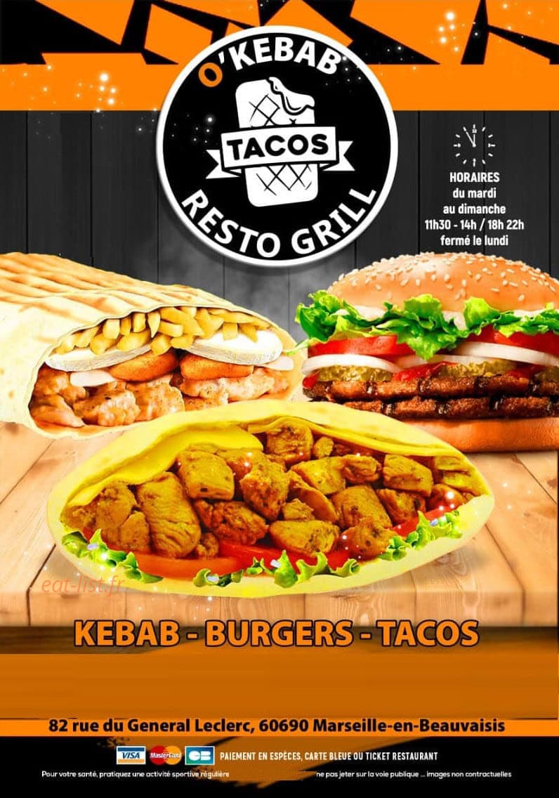 O’kebab — carte page 1