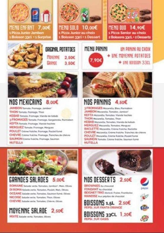 Pizza King — carte page 2