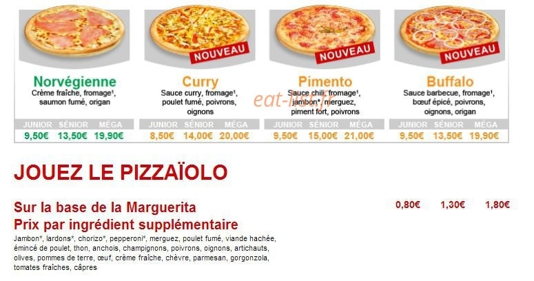 Delices Pizza' — carte page 3