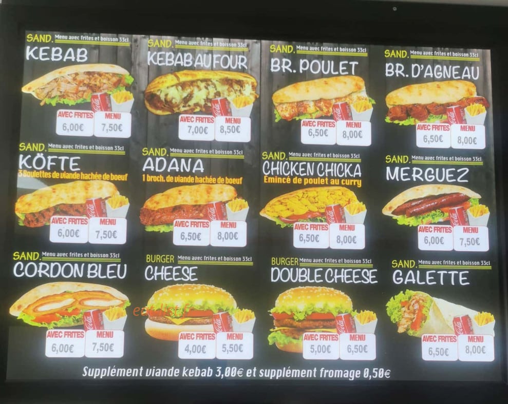 Edem Kebab — carte page 1