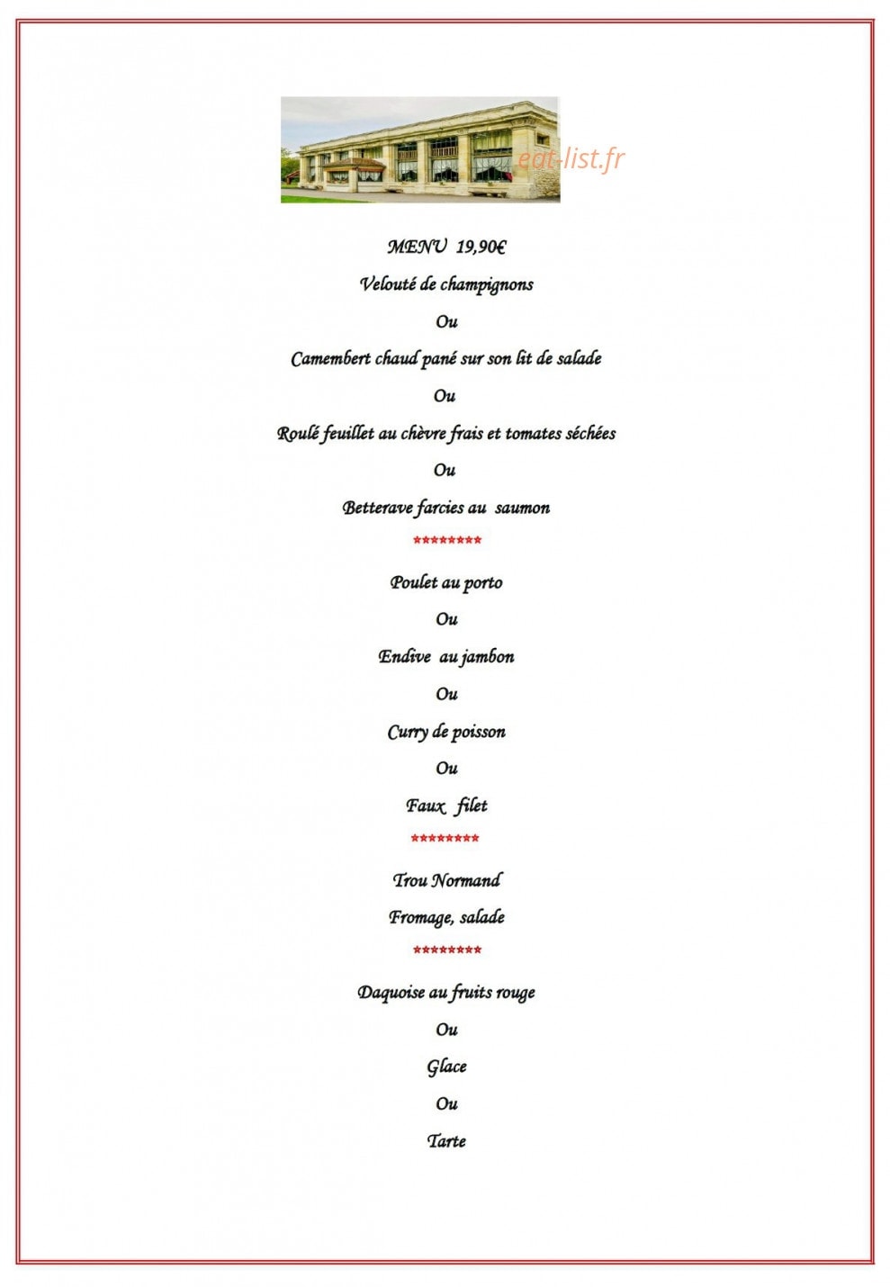 L'Orangerie d'Aramis — carte page 2
