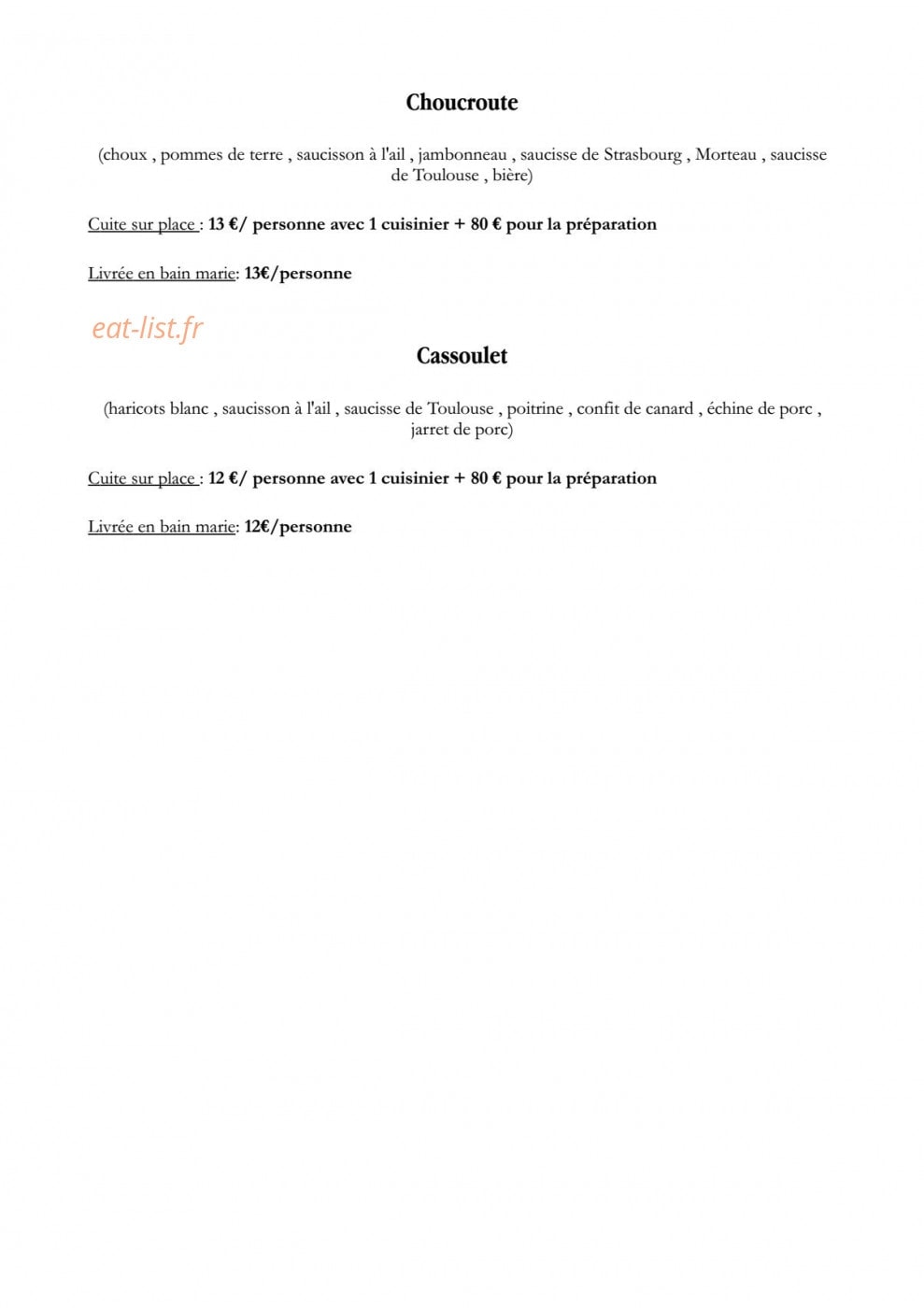 Le Petit Gourmet — carte page 18