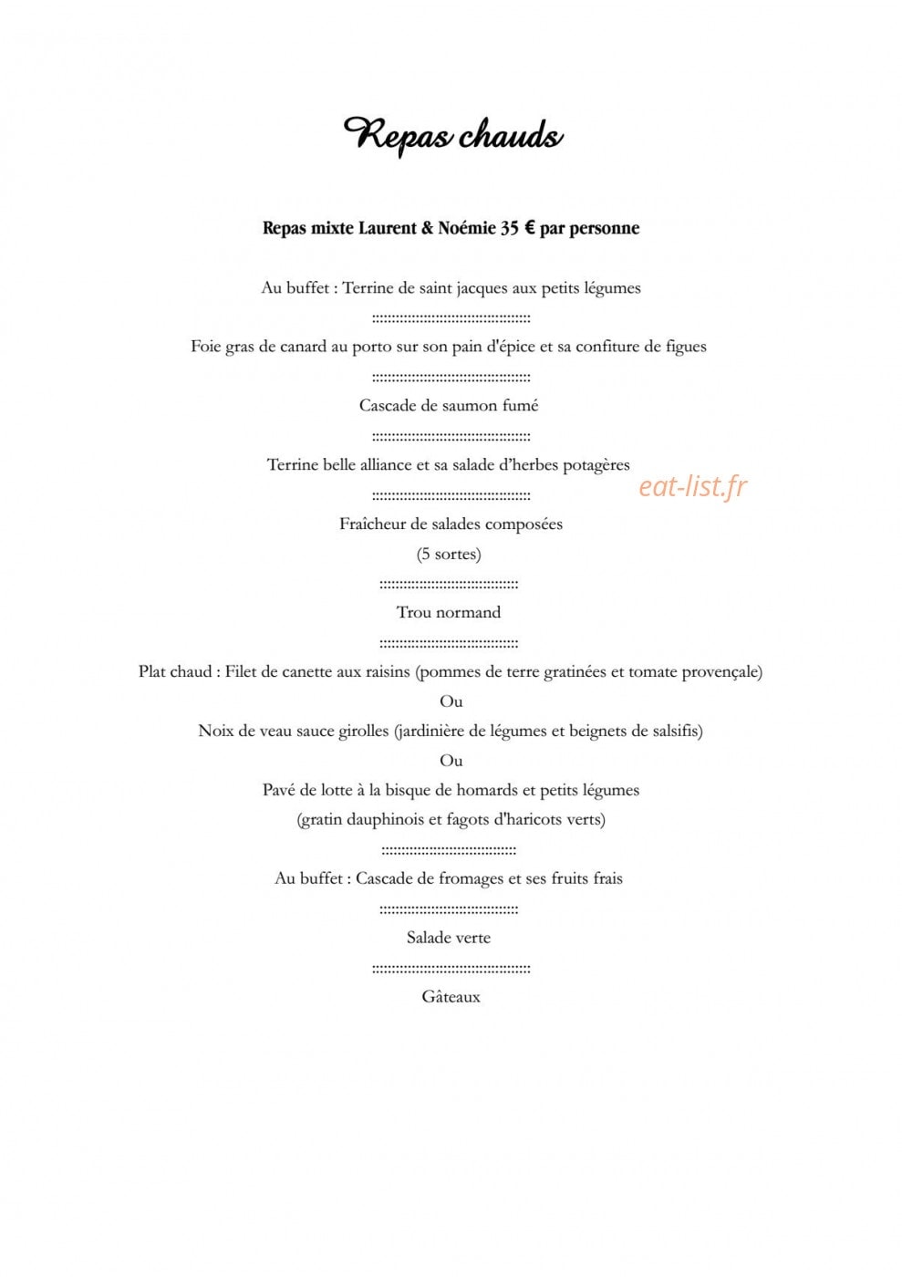 Le Petit Gourmet — carte page 13