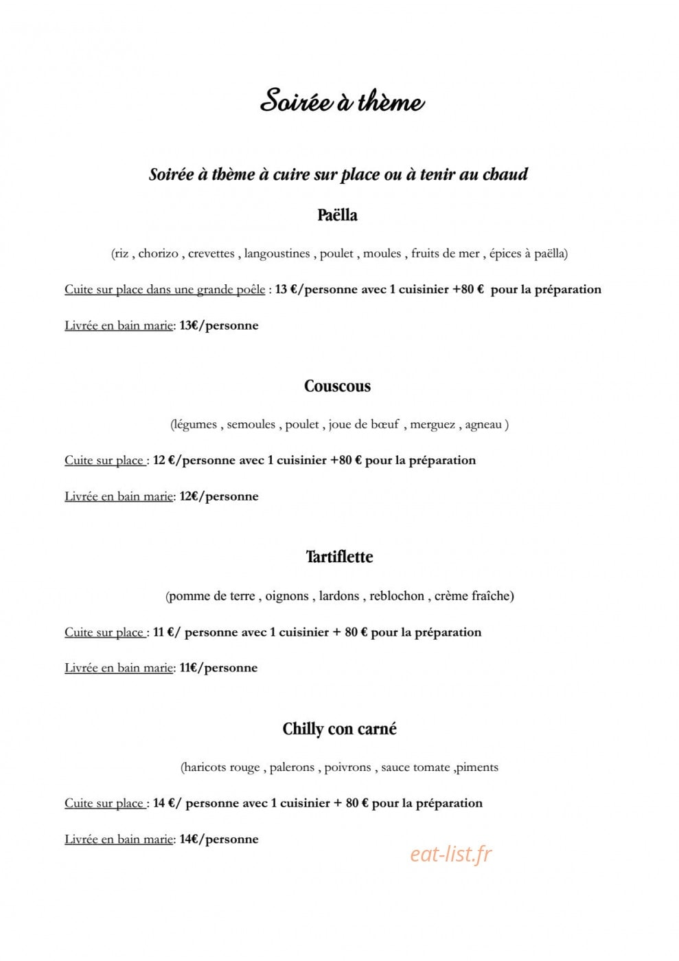 Le Petit Gourmet — carte page 17