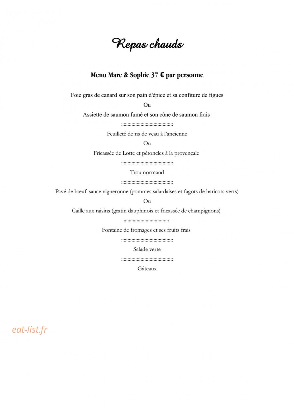 Le Petit Gourmet — carte page 10