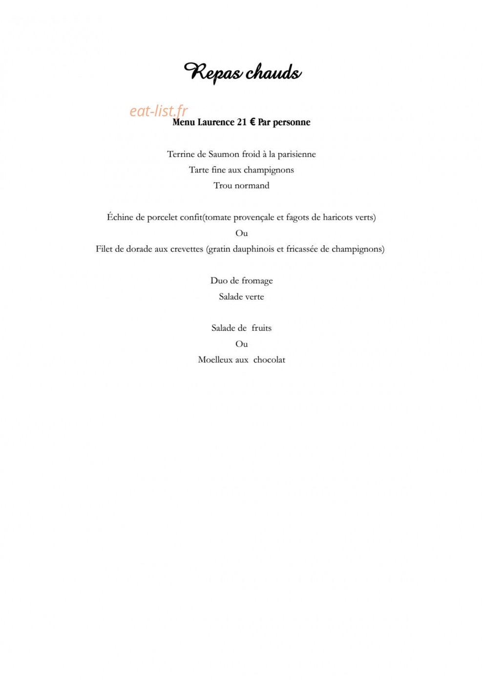 Le Petit Gourmet — carte page 9