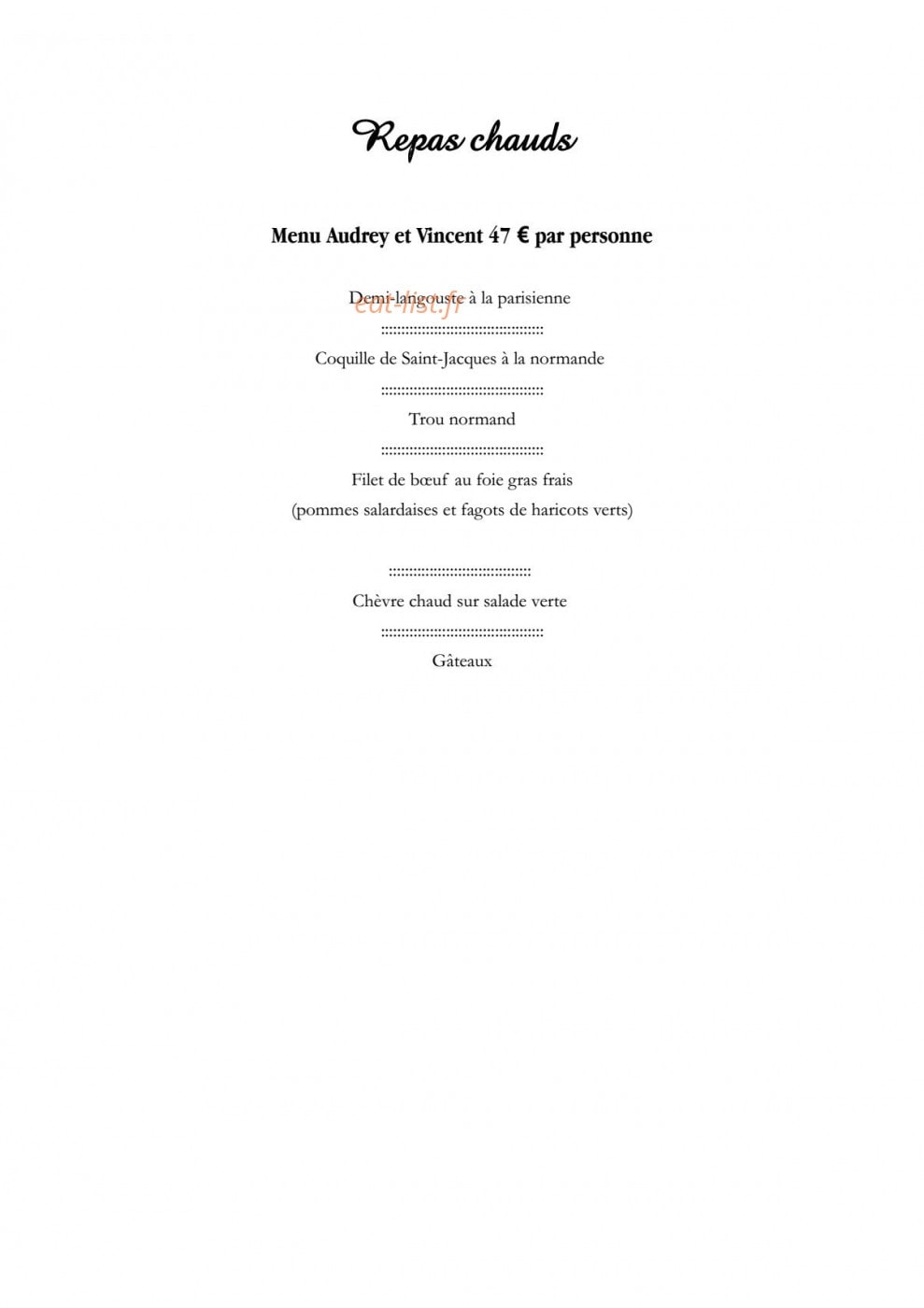 Le Petit Gourmet — carte page 7