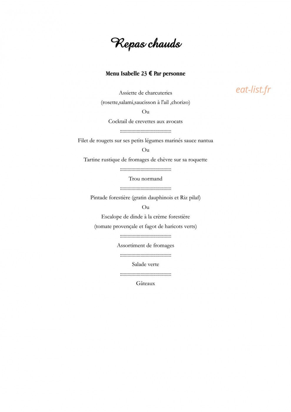 Le Petit Gourmet — carte page 8