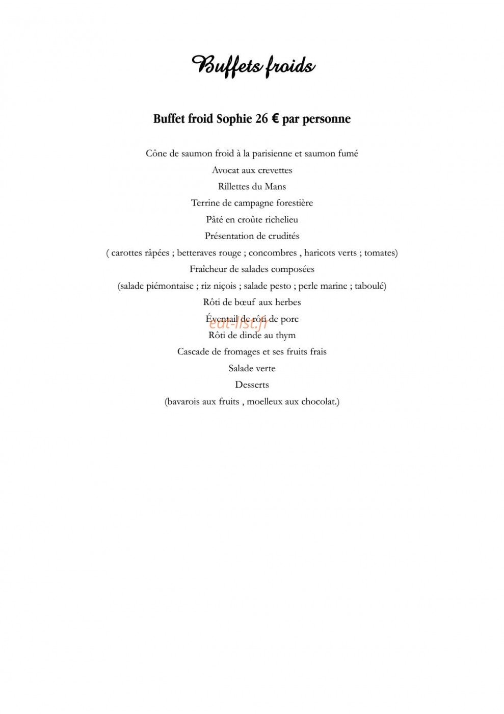 Le Petit Gourmet — carte page 4