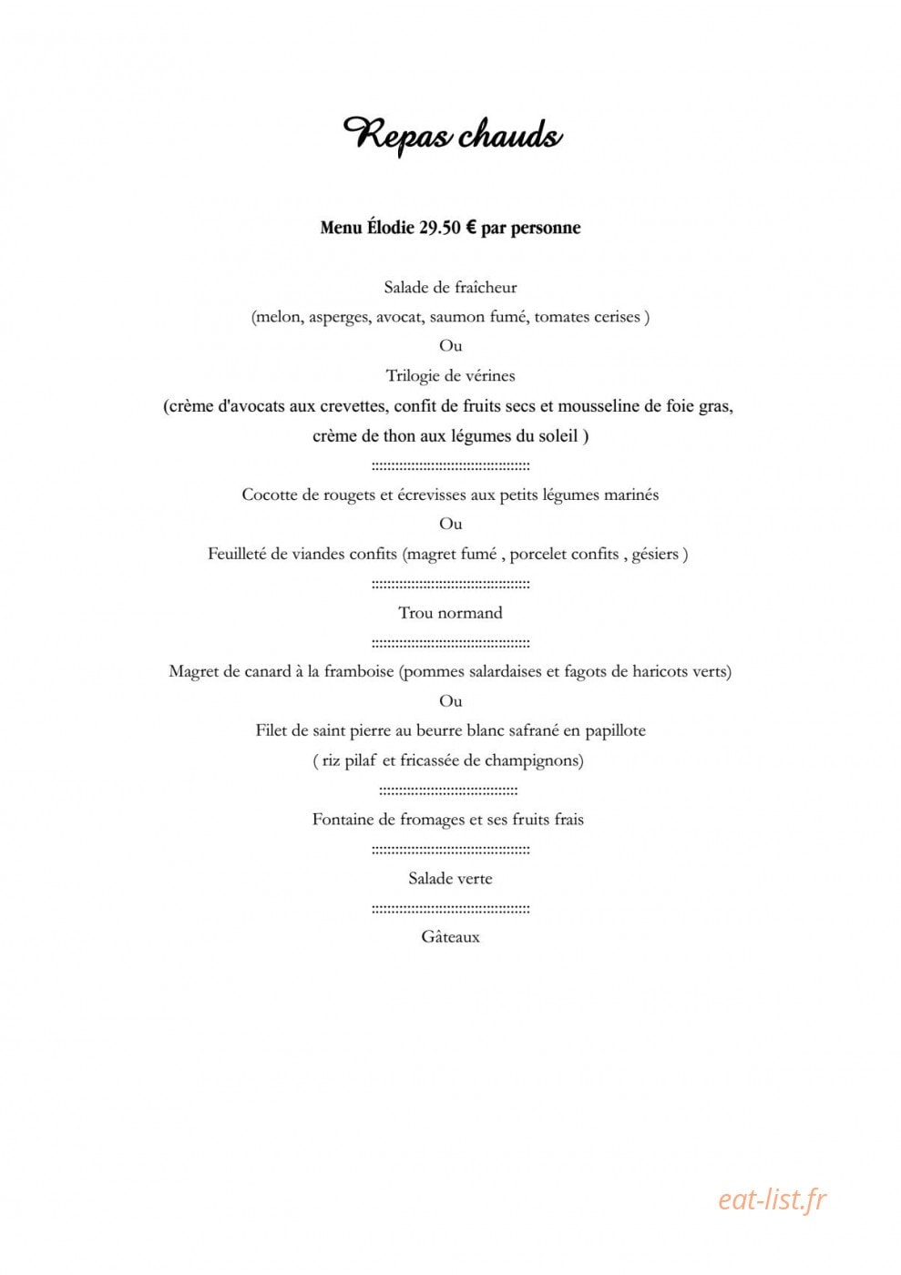Le Petit Gourmet — carte page 16
