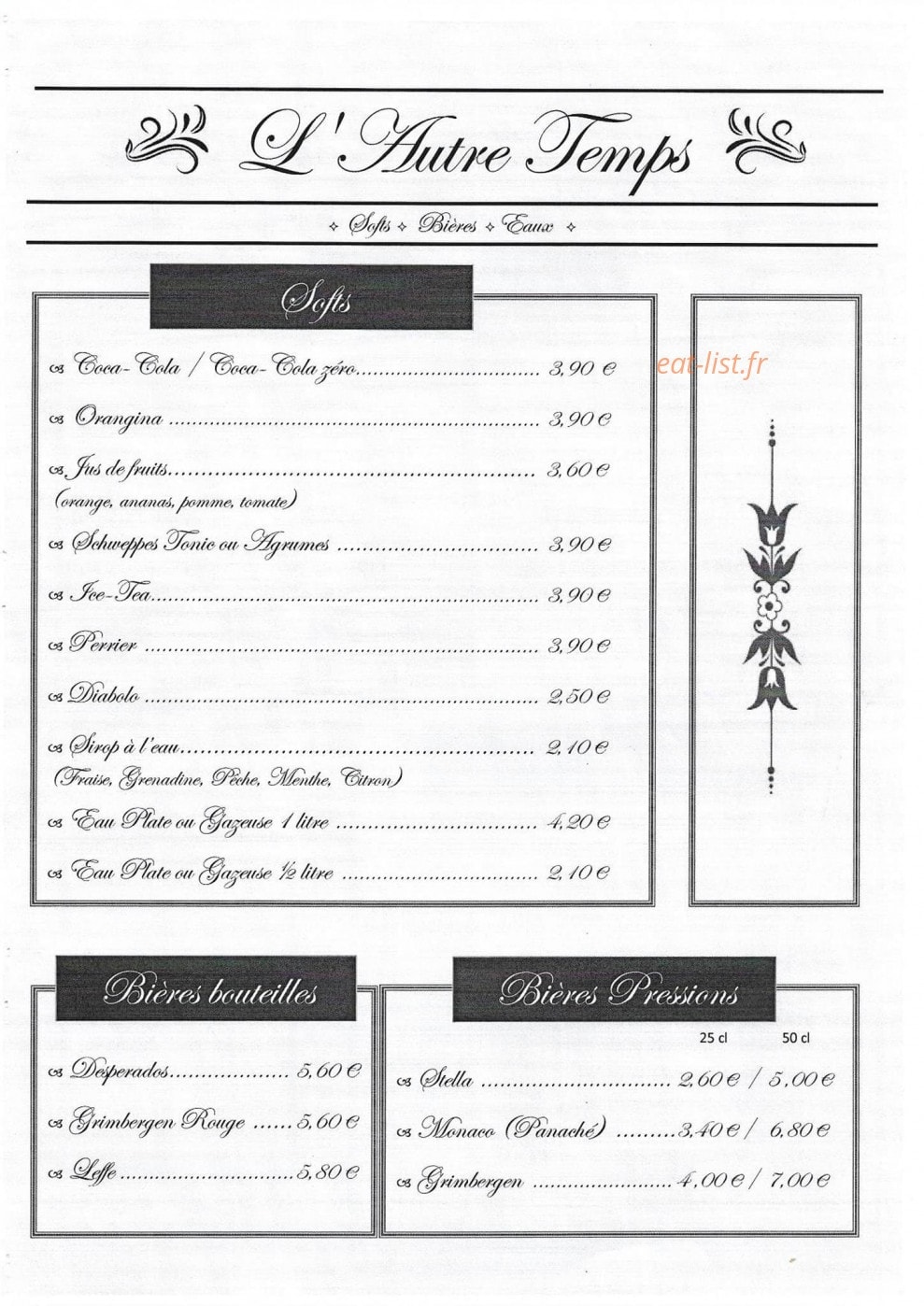 L'Autre Temps — carte page 4