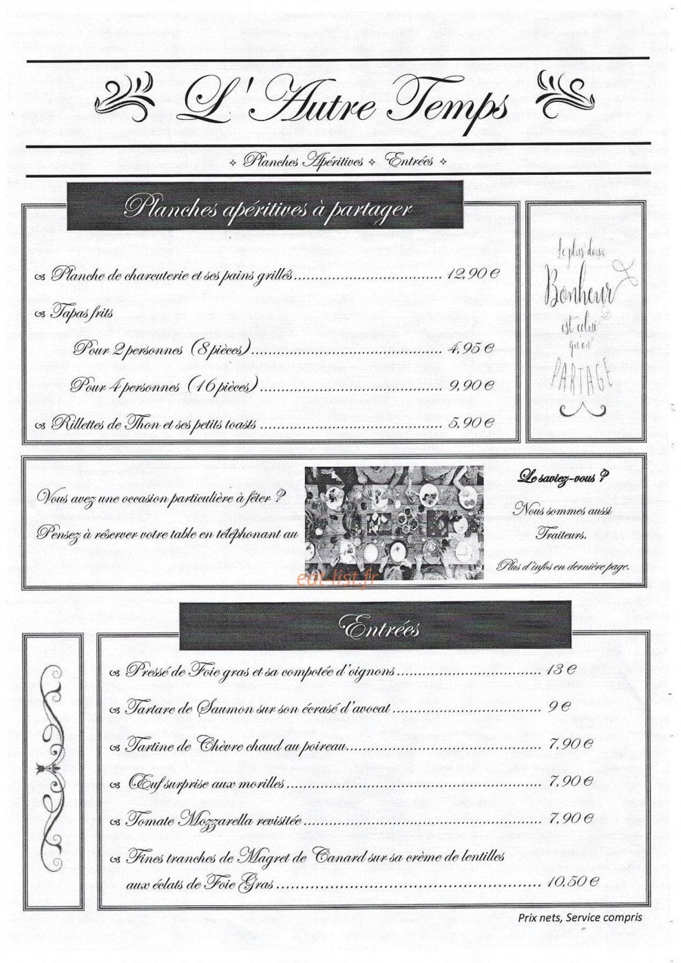 L'Autre Temps — carte page 9