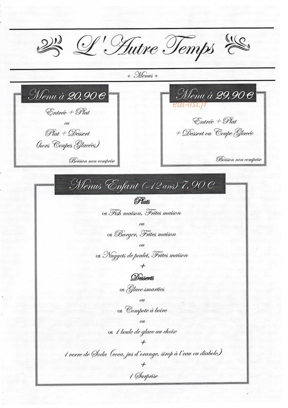L'Autre Temps — carte page 6