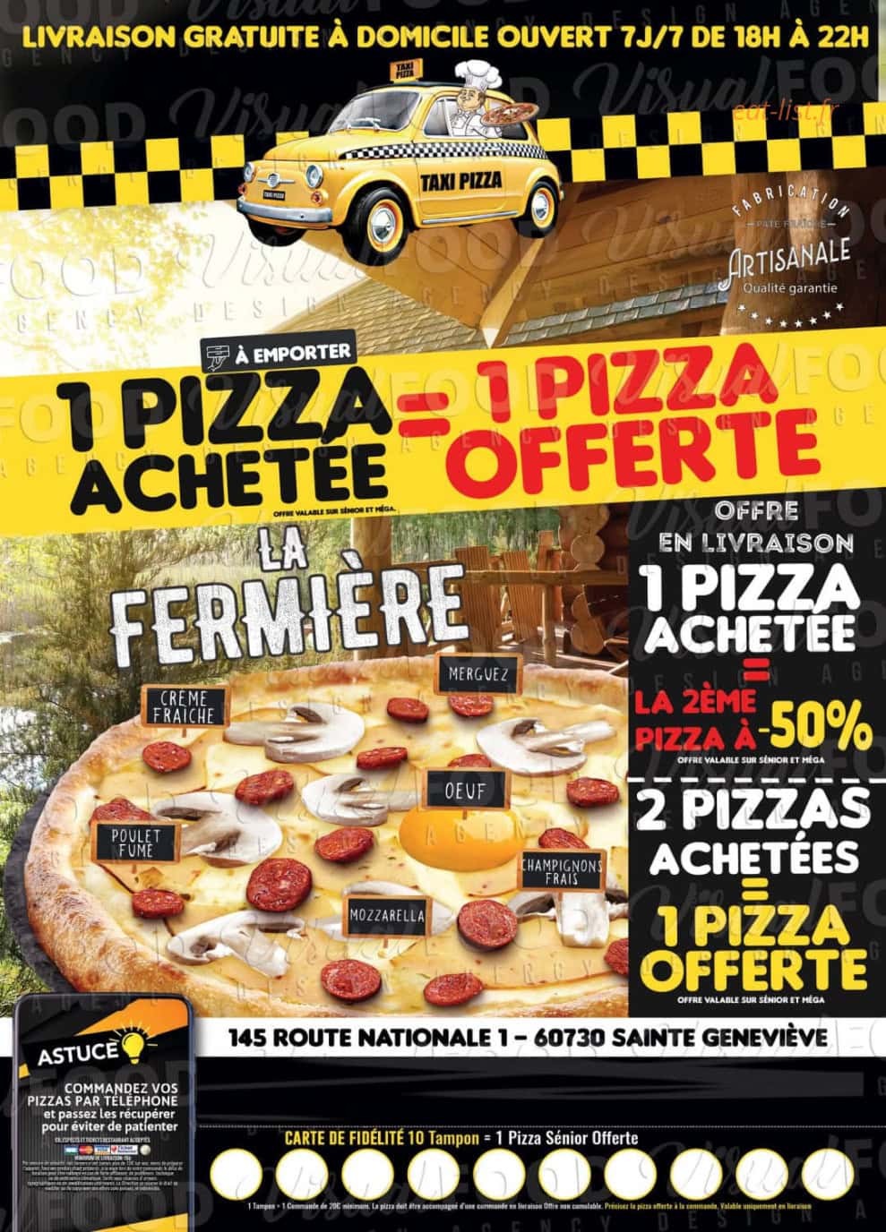 Taxi pizza 60 — carte page 1