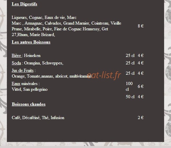 Auberge du Buissonnet — carte page 5
