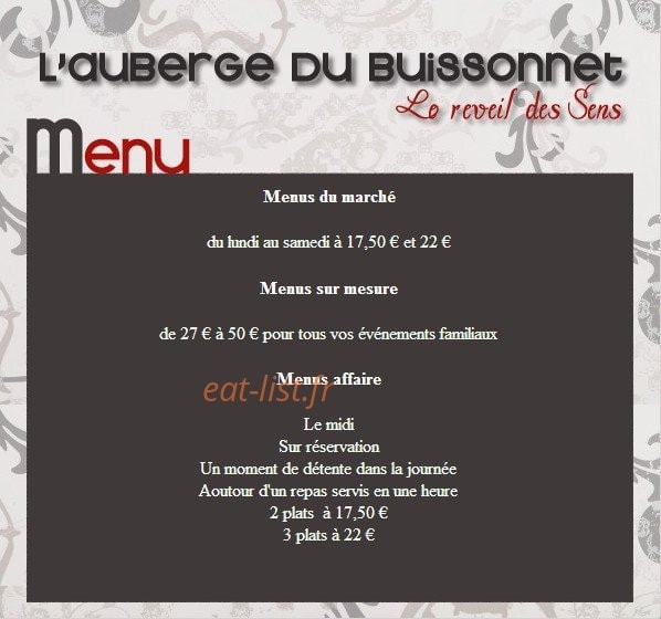 Auberge du Buissonnet — carte page 6