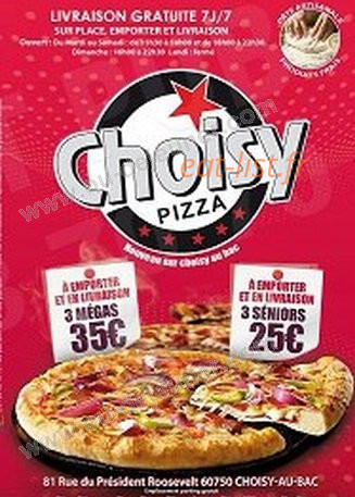 Choisy Pizza — carte page 1