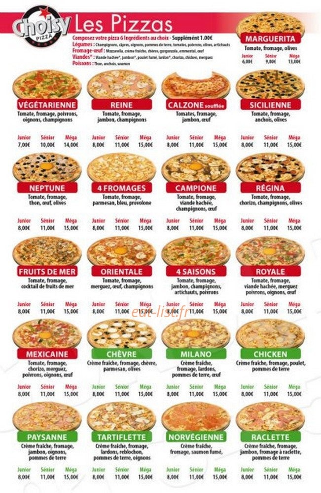 Choisy Pizza — carte page 2