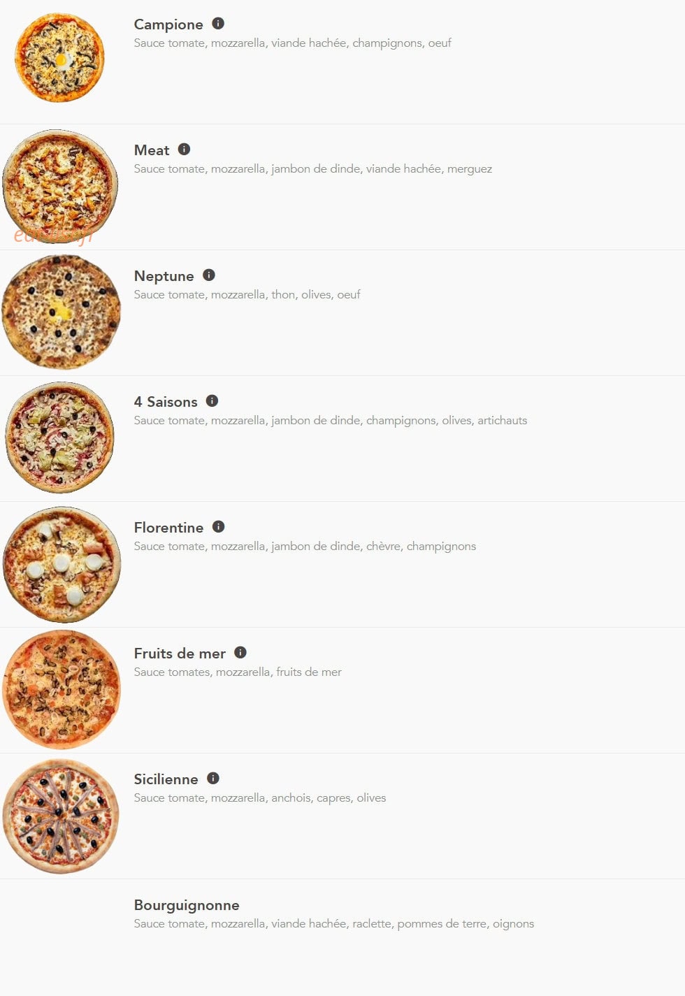 Dolce Pizza — carte page 2