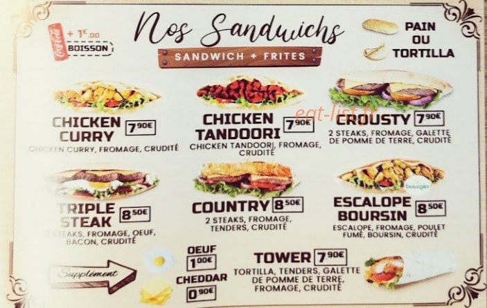 Harry's Gourmet — carte page 3