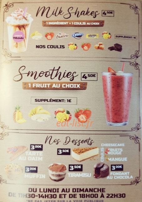 Harry's Gourmet — carte page 6
