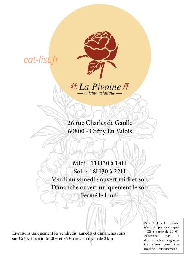 La Pivoine — carte page 1