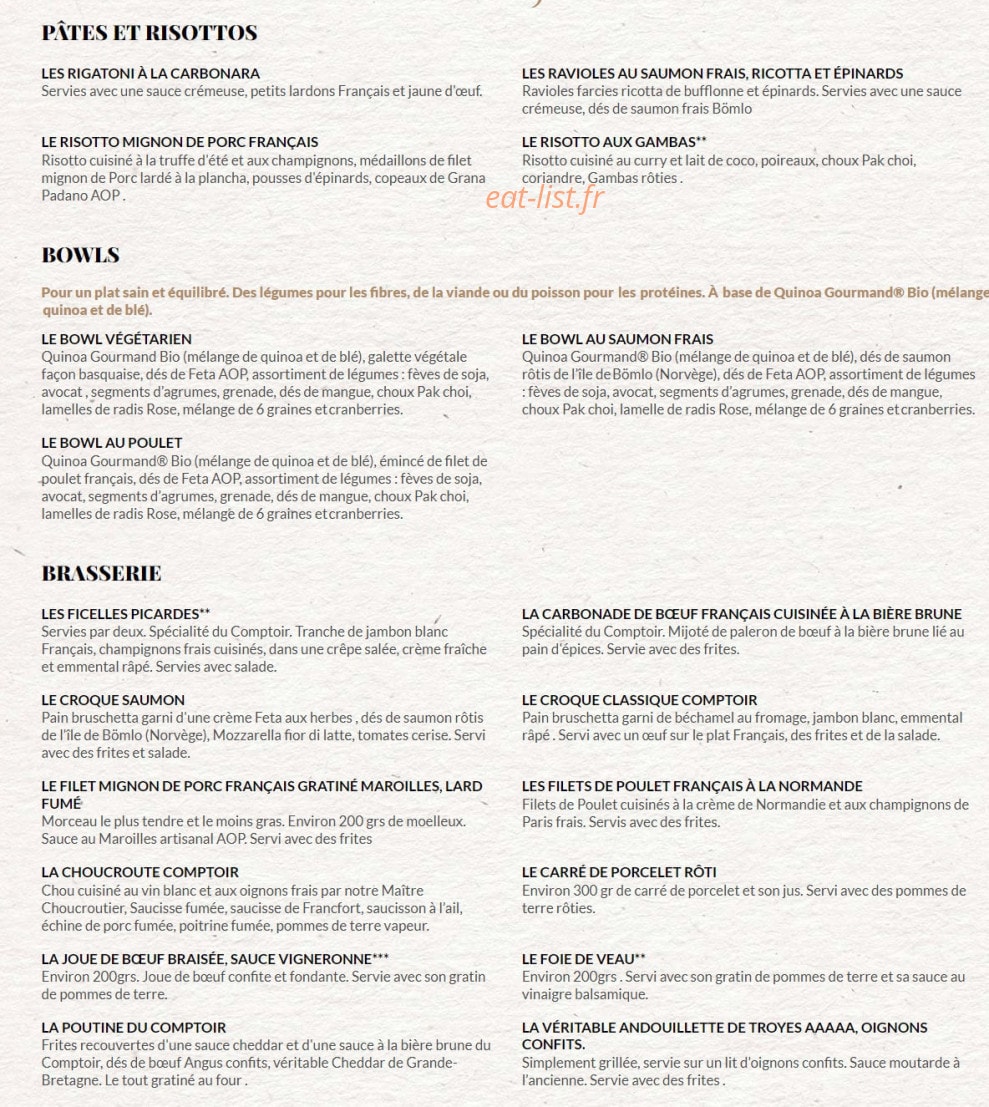 Le Comptoir du Malt — carte page 3