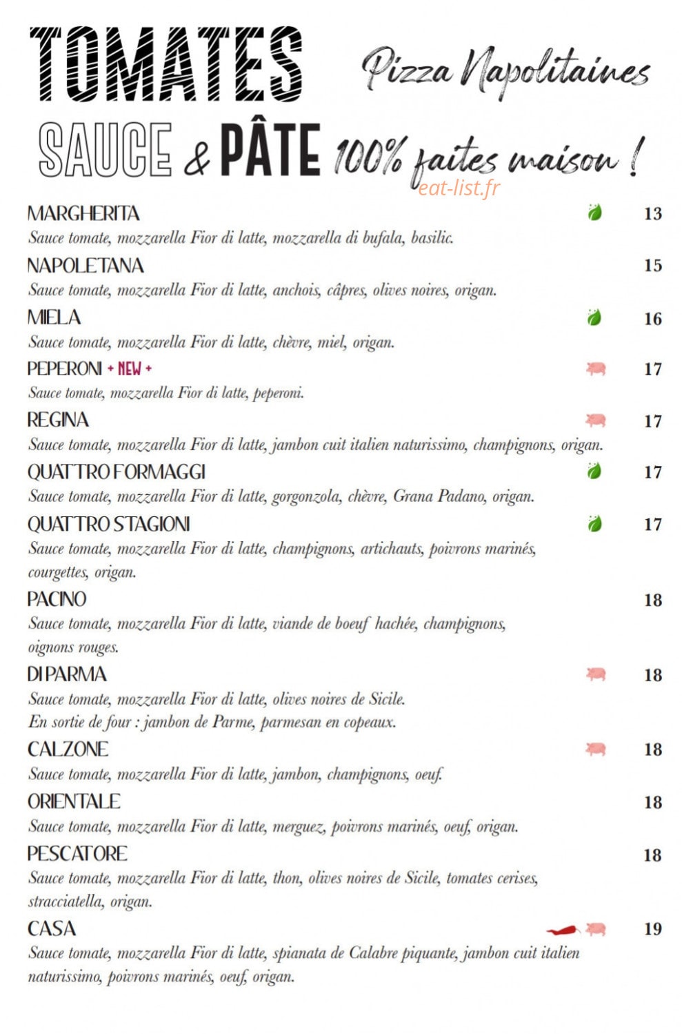 Le Comptoir Italien — carte page 1