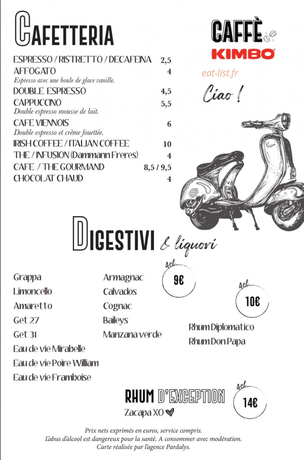 Le Comptoir Italien — carte page 9